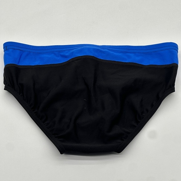 Speedo Men's Swimsuit Brief Launch Endurance+ Colors Black/Blue Med - Picture 5 of 7